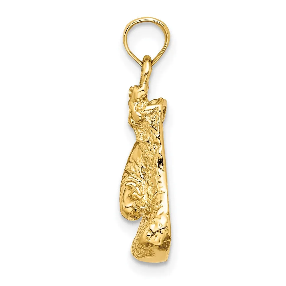 14K Polished  Single Boxing Glove Pendant