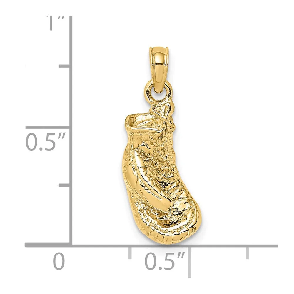 14K Polished  Single Boxing Glove Pendant