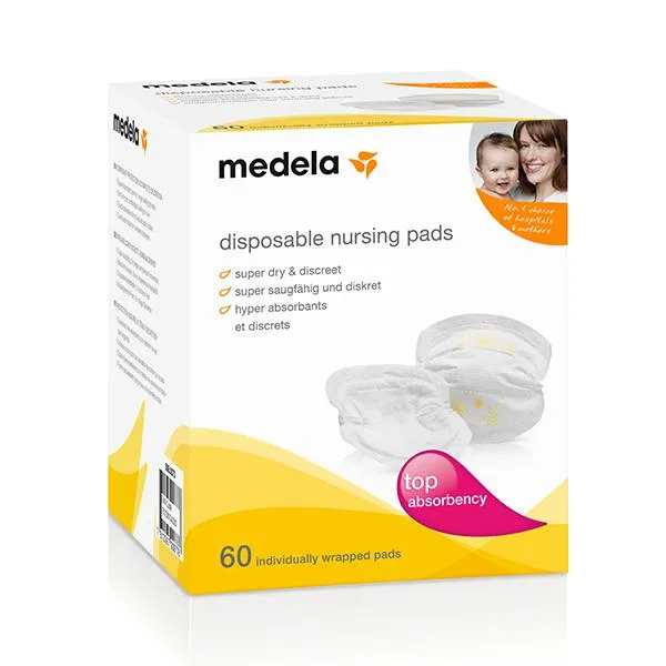 [2-Pack] Medela Disposable Nursing Bra Pads 60ct (Made in Switzerland)