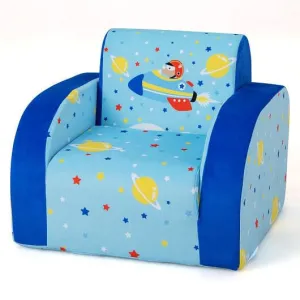 3 in 1 Convertible Flip Open Kids Sofa for Nap Play Sleep - Color: Blue