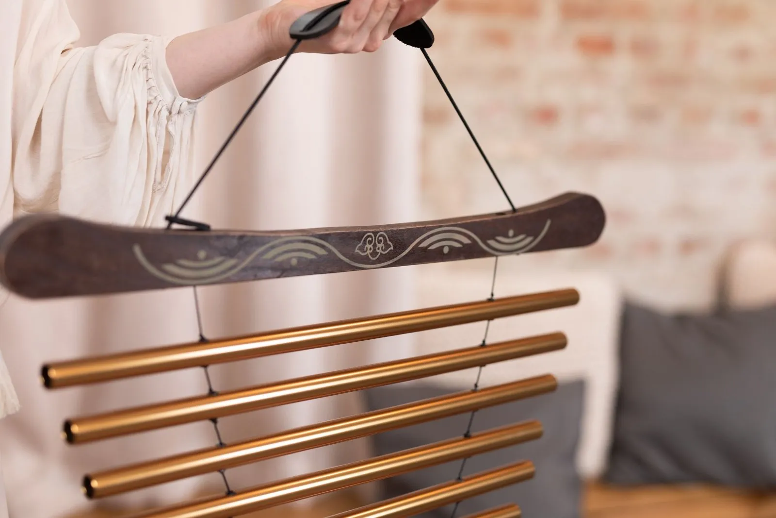 440 Hz Meditation Flow Chime 35" / 88 cm 10 Notes G Major - Bronze