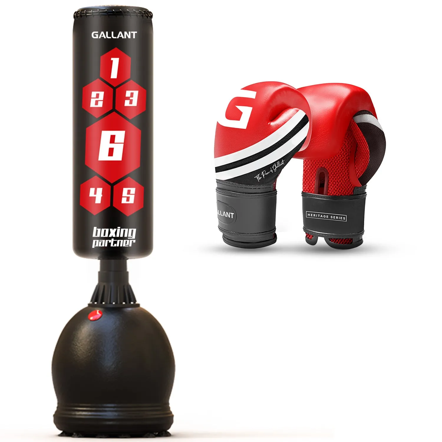 5.5ft Free Standing Boxing Punch Bag With Gloves Combo Set - Free Standing Heavy Bag