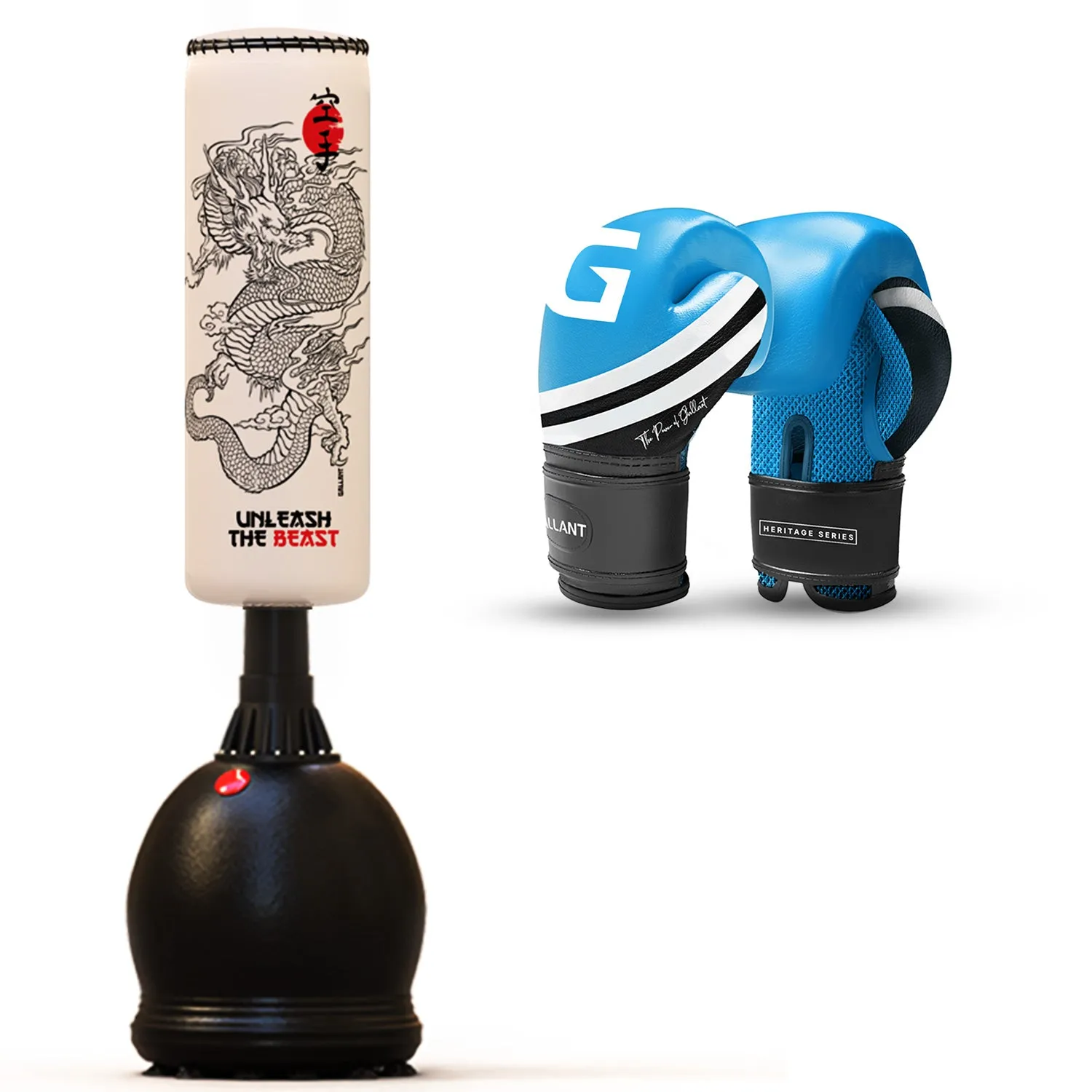 5.5ft Free Standing Boxing Punch Bag With Gloves Combo Set - Free Standing Heavy Bag