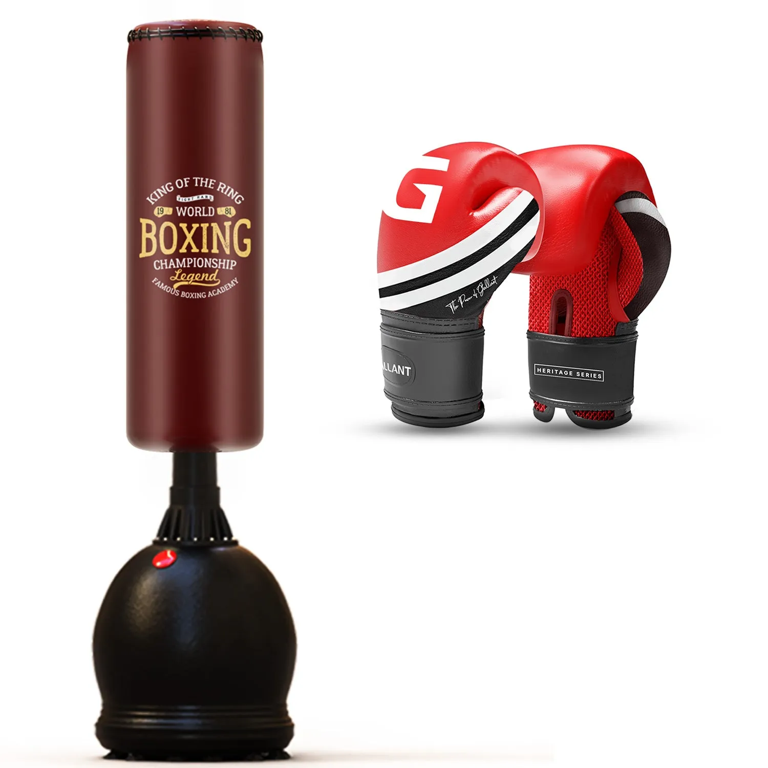 5.5ft Free Standing Boxing Punch Bag With Gloves Combo Set - Free Standing Heavy Bag