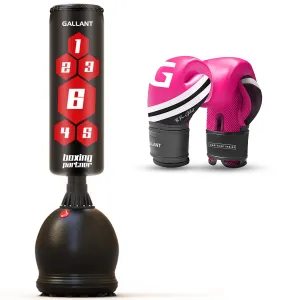 5.5ft Free Standing Boxing Punch Bag With Gloves Combo Set - Free Standing Heavy Bag
