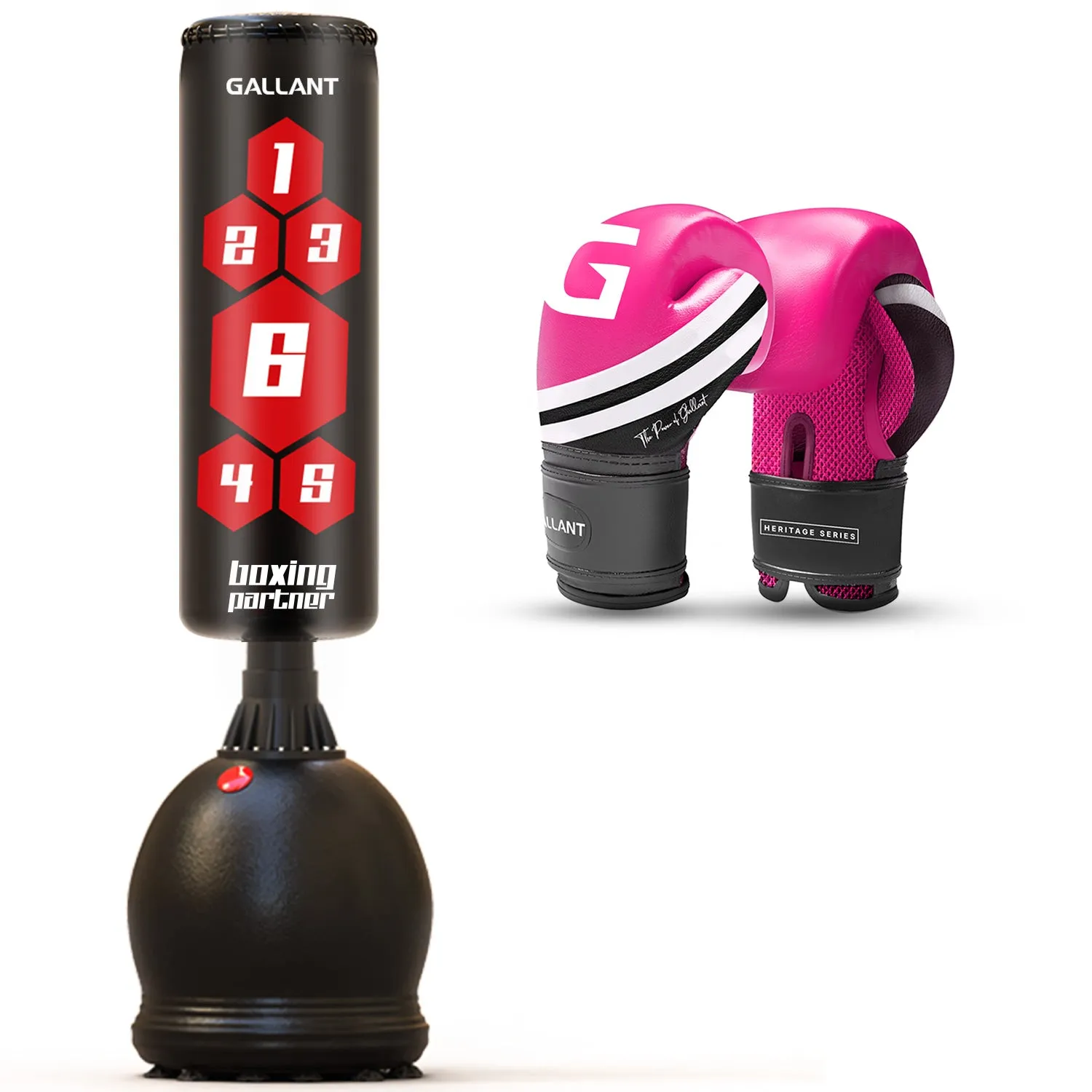 5.5ft Free Standing Boxing Punch Bag With Gloves Combo Set - Free Standing Heavy Bag