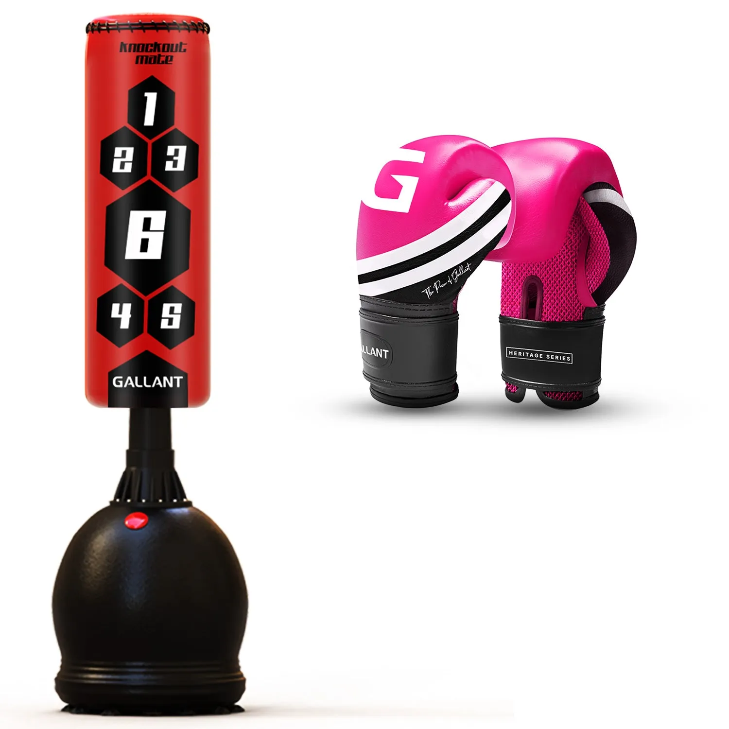 5.5ft Free Standing Boxing Punch Bag With Gloves Combo Set - Free Standing Heavy Bag