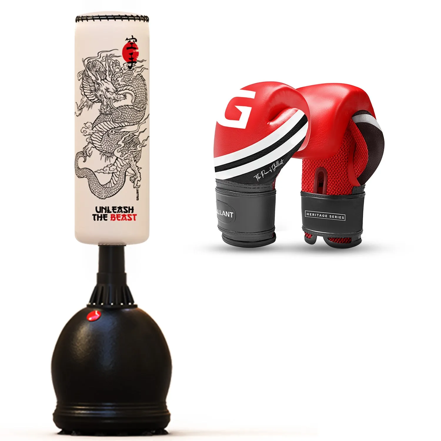5.5ft Free Standing Boxing Punch Bag With Gloves Combo Set - Free Standing Heavy Bag