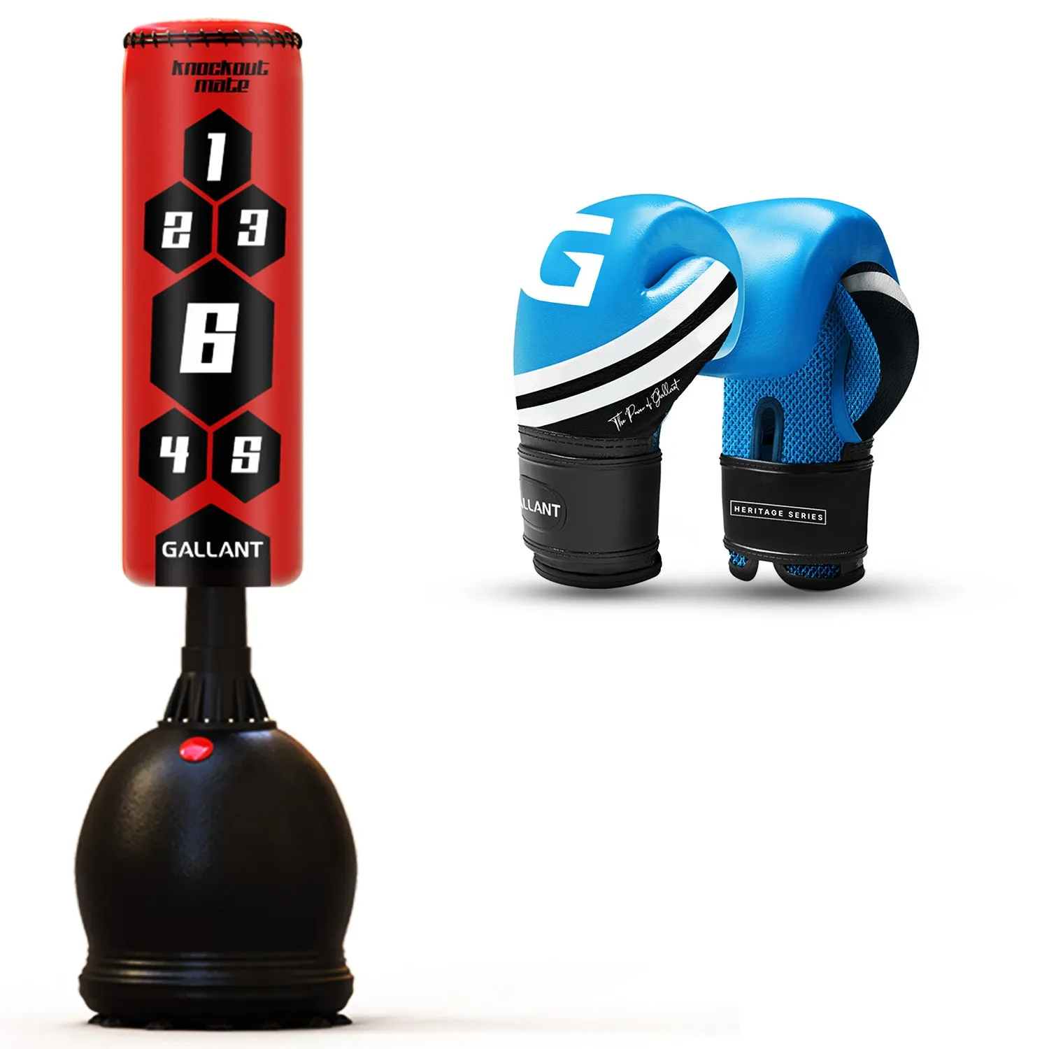 5.5ft Free Standing Boxing Punch Bag With Gloves Combo Set - Free Standing Heavy Bag