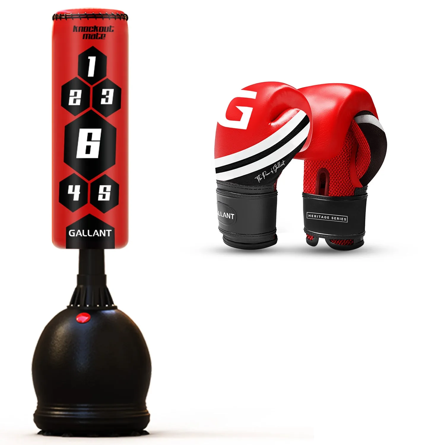 5.5ft Free Standing Boxing Punch Bag With Gloves Combo Set - Free Standing Heavy Bag
