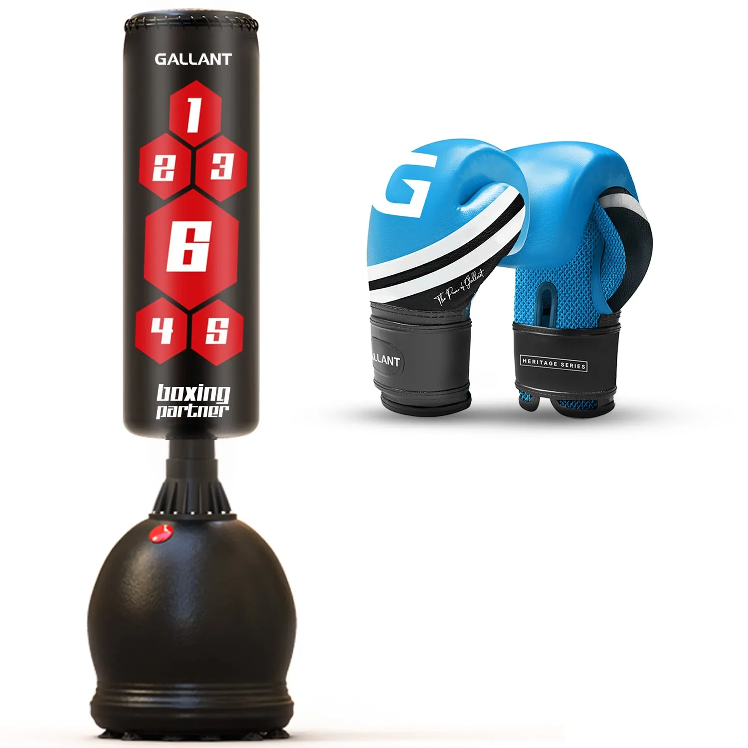 5.5ft Free Standing Boxing Punch Bag With Gloves Combo Set - Free Standing Heavy Bag
