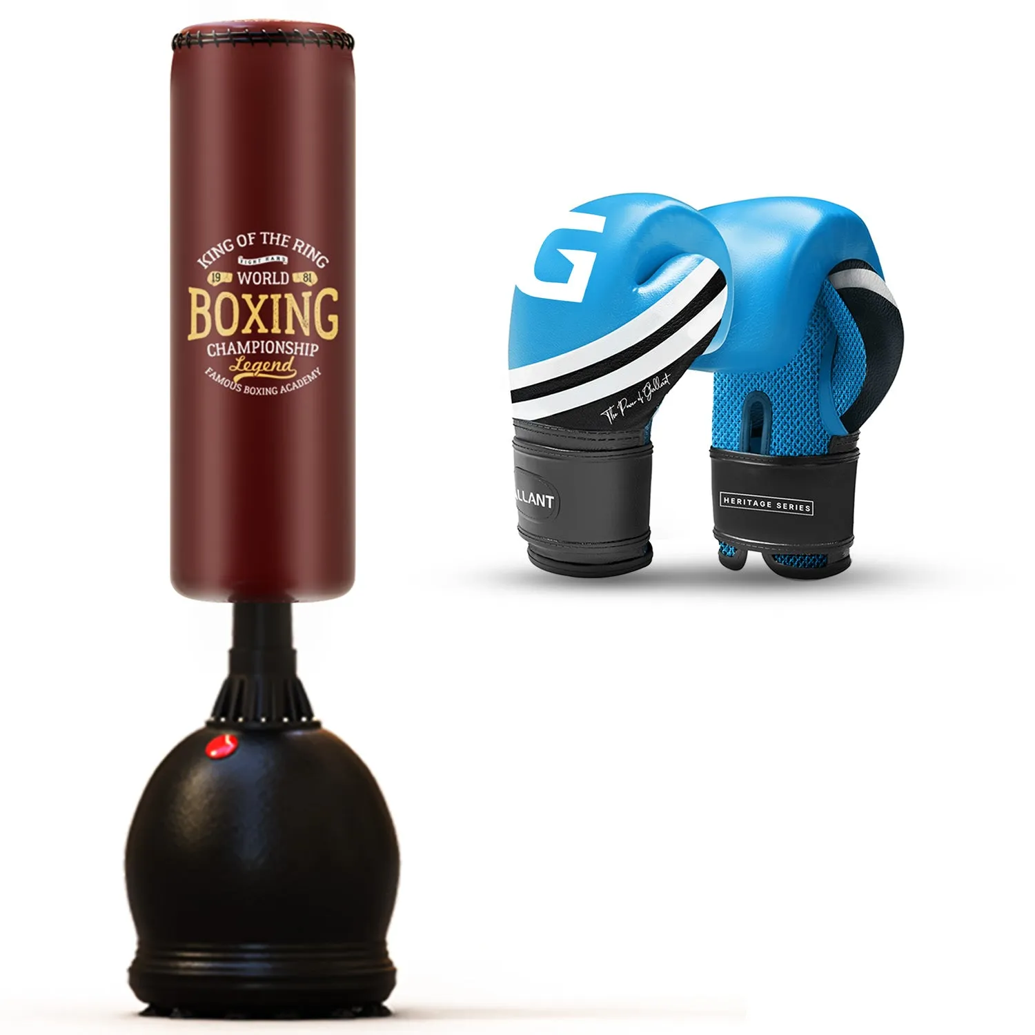 5.5ft Free Standing Boxing Punch Bag With Gloves Combo Set - Free Standing Heavy Bag