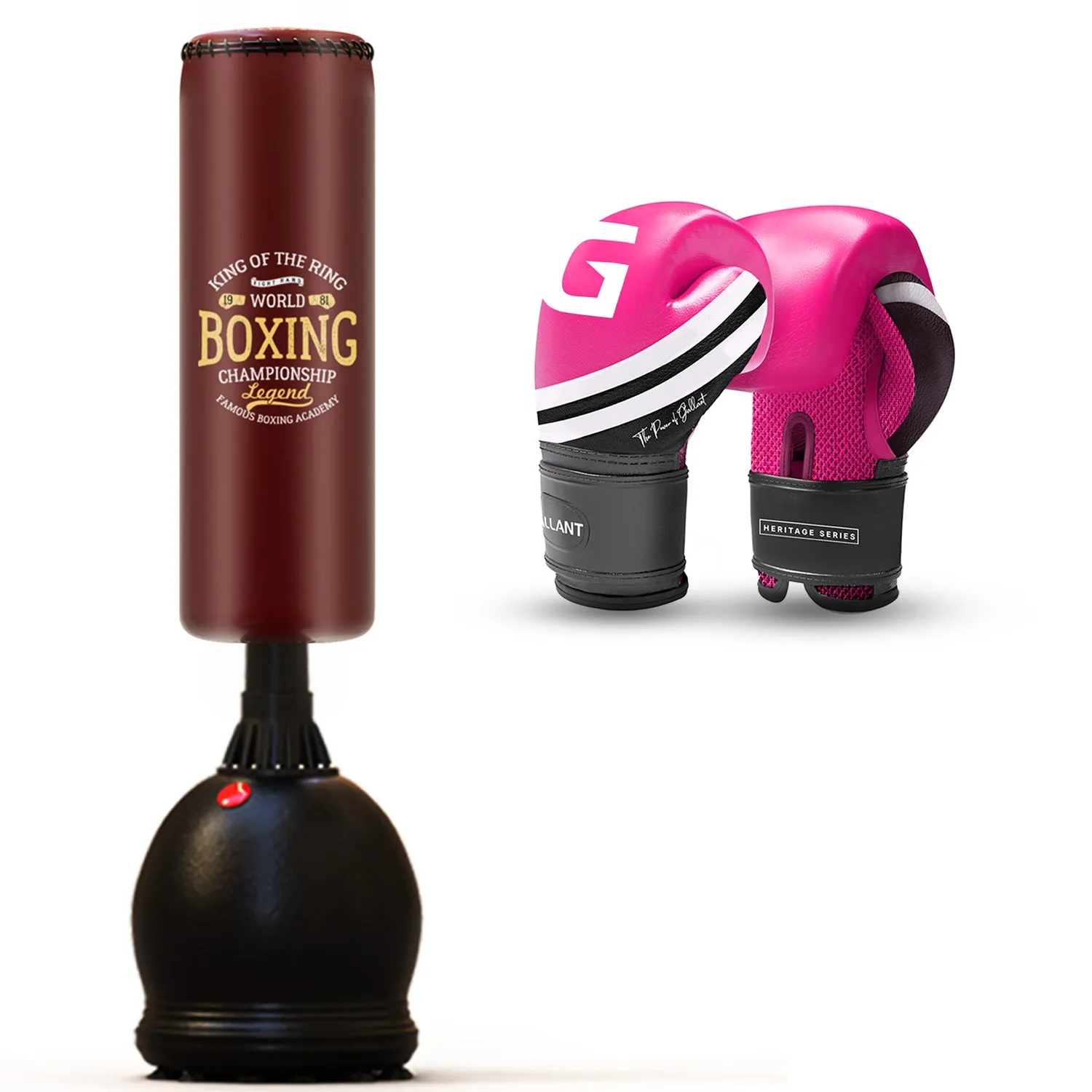 5.5ft Free Standing Boxing Punch Bag With Gloves Combo Set - Free Standing Heavy Bag