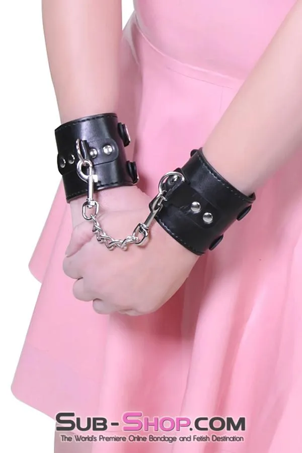 9026M      Black Double Buckle Wrist Cuffs