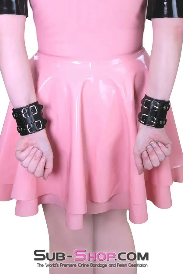 9026M      Black Double Buckle Wrist Cuffs
