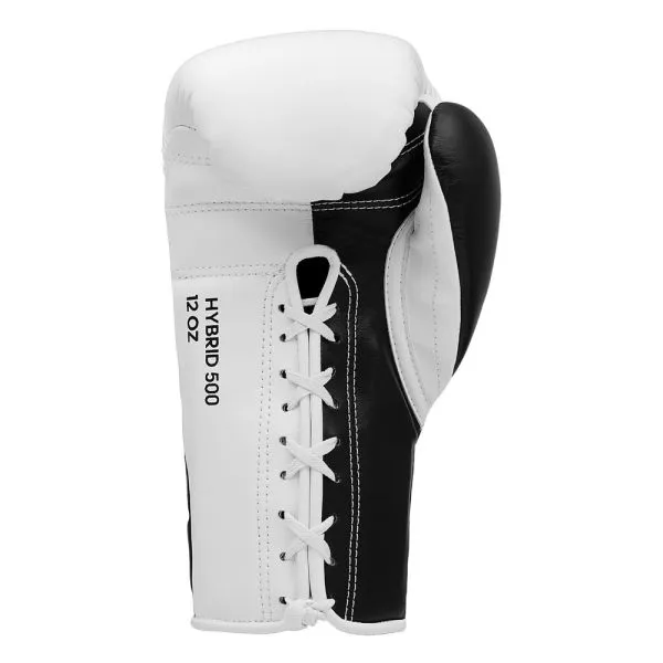 ADIDAS HYBRID 500 BOXING GLOVES - WHITE/BLACK