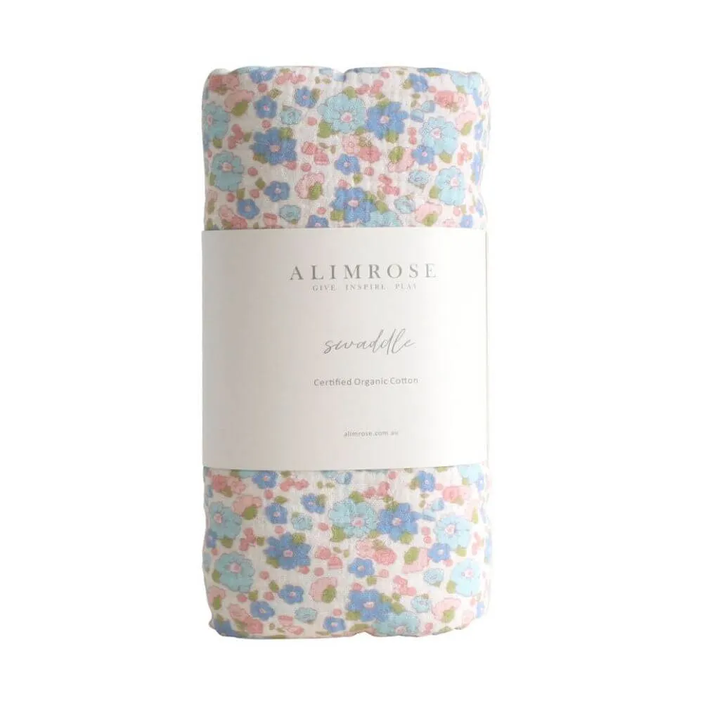 Alimrose Liberty Blue Muslin Swaddle