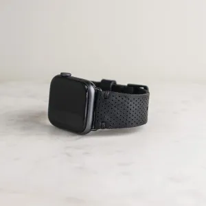 Apple Leather Watch Band | Black | Perforated Design
