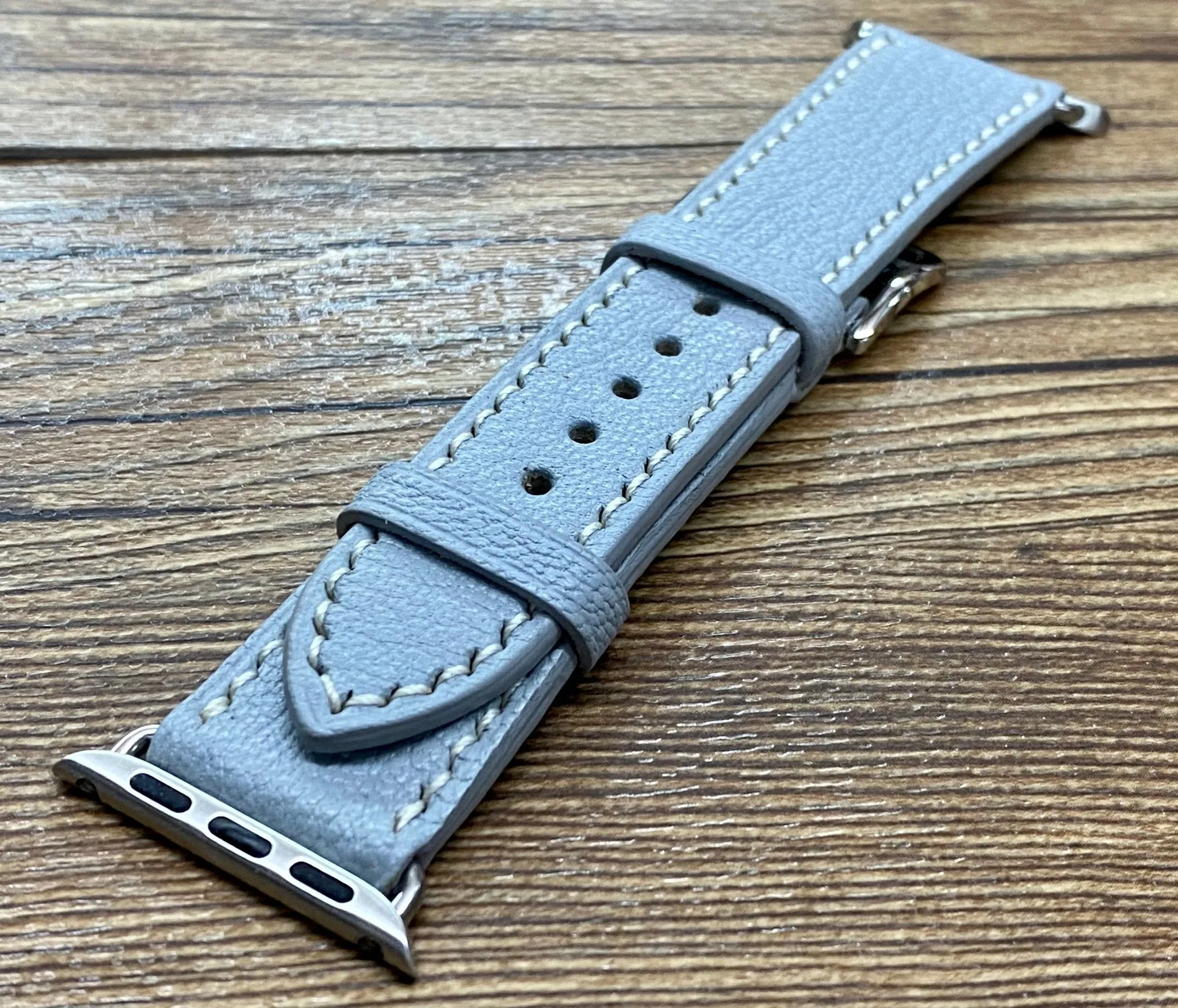 Apple Watch 42mm 41mm, series 10, Single Tour Rallye, iWatch, Apple Watch 40mm, Apple Watch Band light grey, iWatch Band