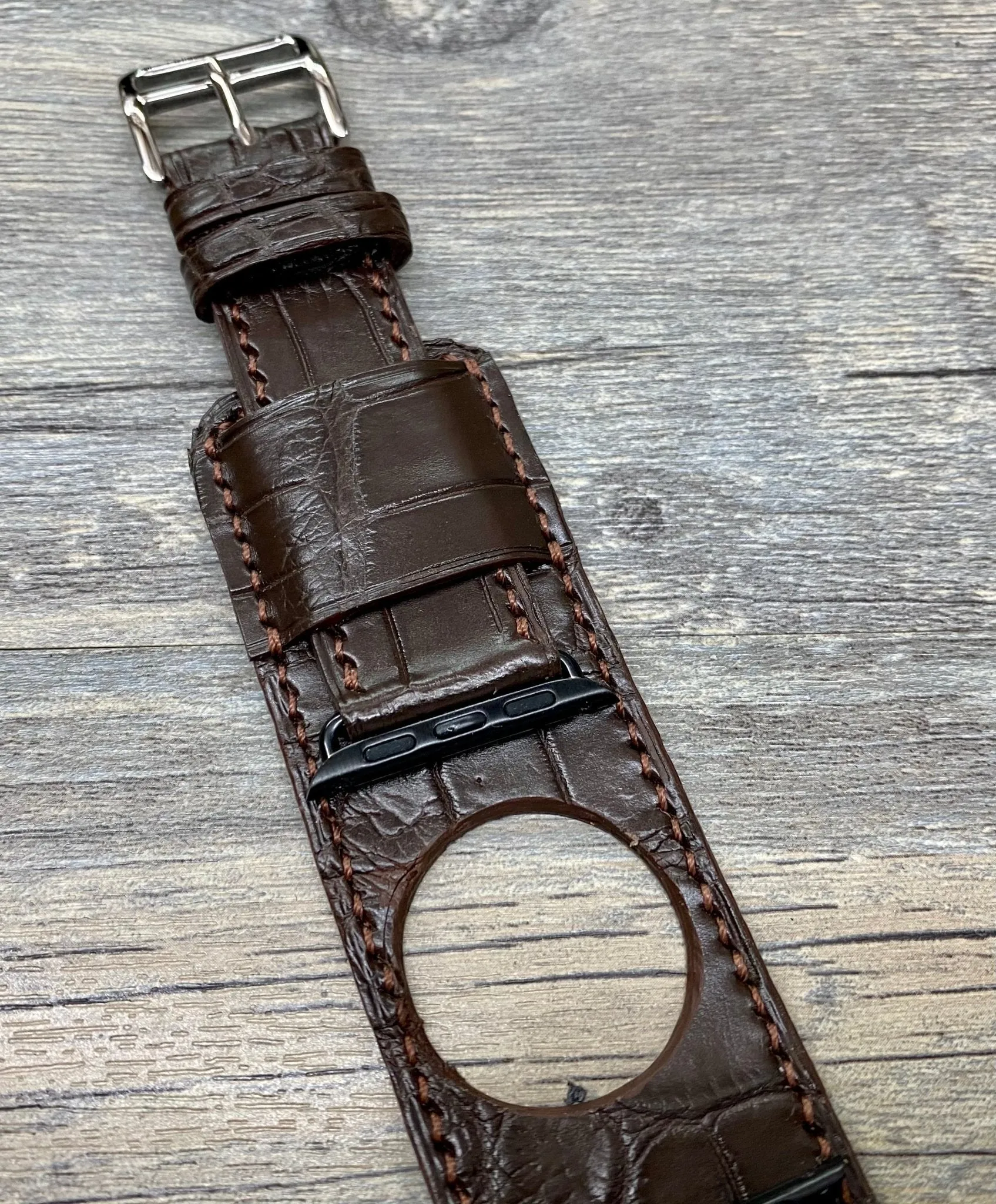Apple Watch Band 40mm Series 6, Apple Watch Straps, iWatch Brown Watch Straps, Apple Watch 44mm, 42mm, Apple Watch Cuff Band, Smart watch Band for Apple, Personalise Gift idea