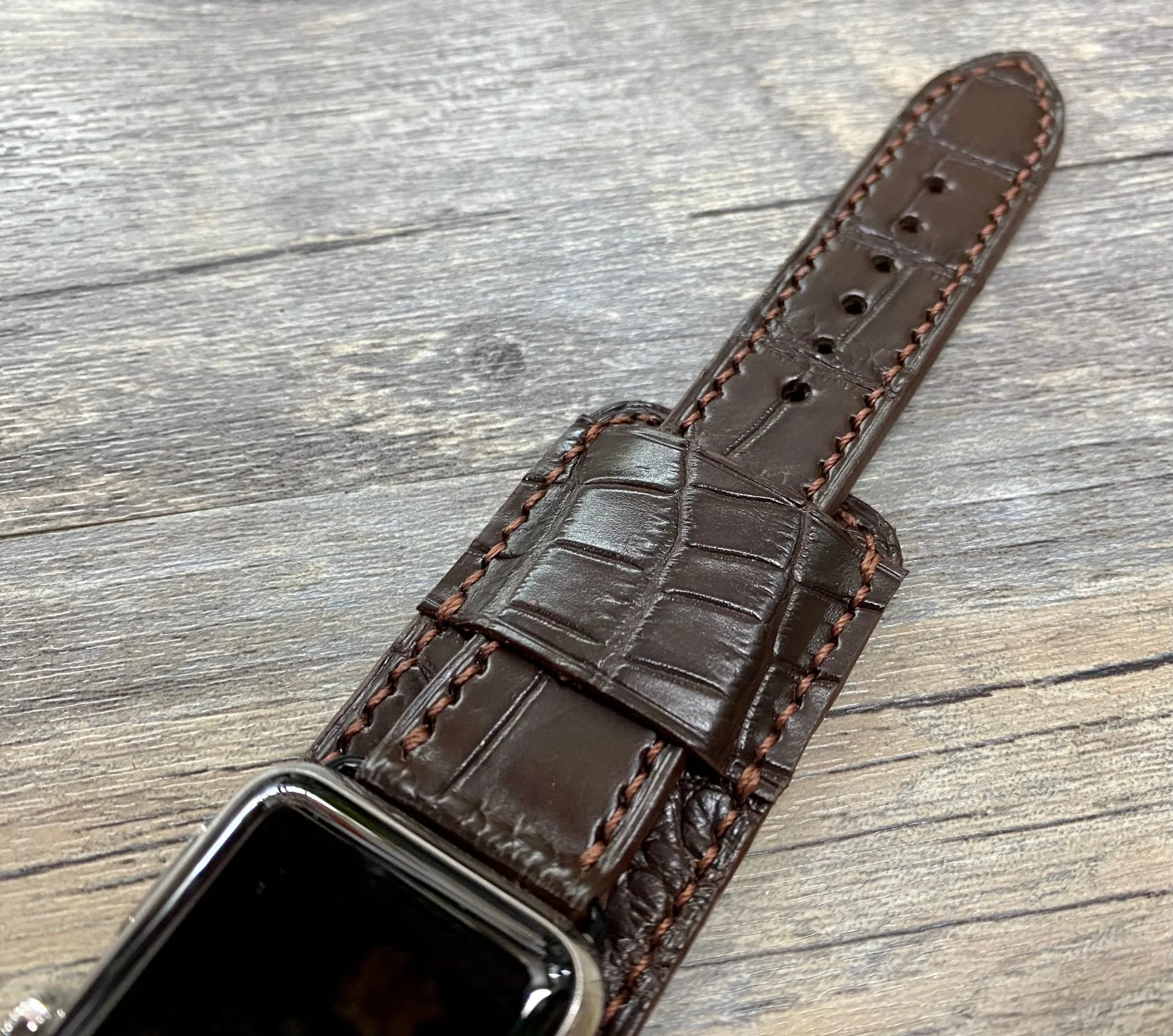 Apple Watch Band 40mm Series 6, Apple Watch Straps, iWatch Brown Watch Straps, Apple Watch 44mm, 42mm, Apple Watch Cuff Band, Smart watch Band for Apple, Personalise Gift idea