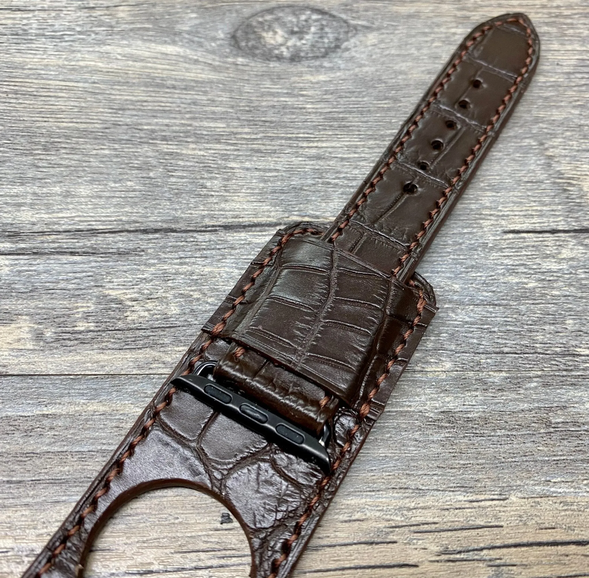 Apple Watch Band 40mm Series 6, Apple Watch Straps, iWatch Brown Watch Straps, Apple Watch 44mm, 42mm, Apple Watch Cuff Band, Smart watch Band for Apple, Personalise Gift idea