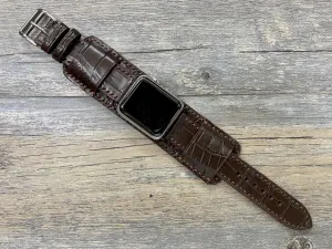 Apple Watch Band 40mm Series 6, Apple Watch Straps, iWatch Brown Watch Straps, Apple Watch 44mm, 42mm, Apple Watch Cuff Band, Smart watch Band for Apple, Personalise Gift idea