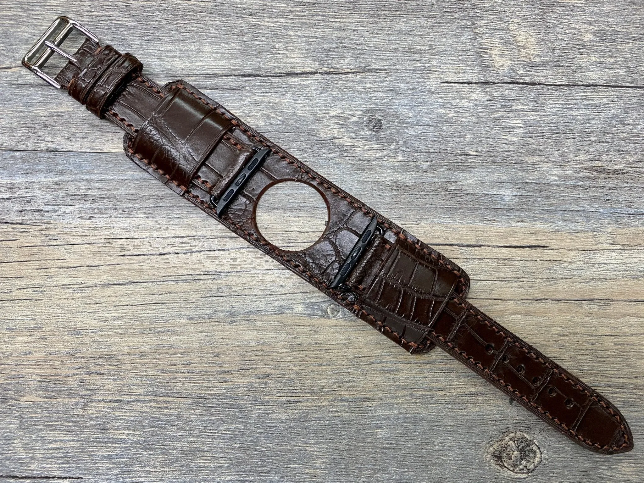 Apple Watch Band 40mm Series 6, Apple Watch Straps, iWatch Brown Watch Straps, Apple Watch 44mm, 42mm, Apple Watch Cuff Band, Smart watch Band for Apple, Personalise Gift idea