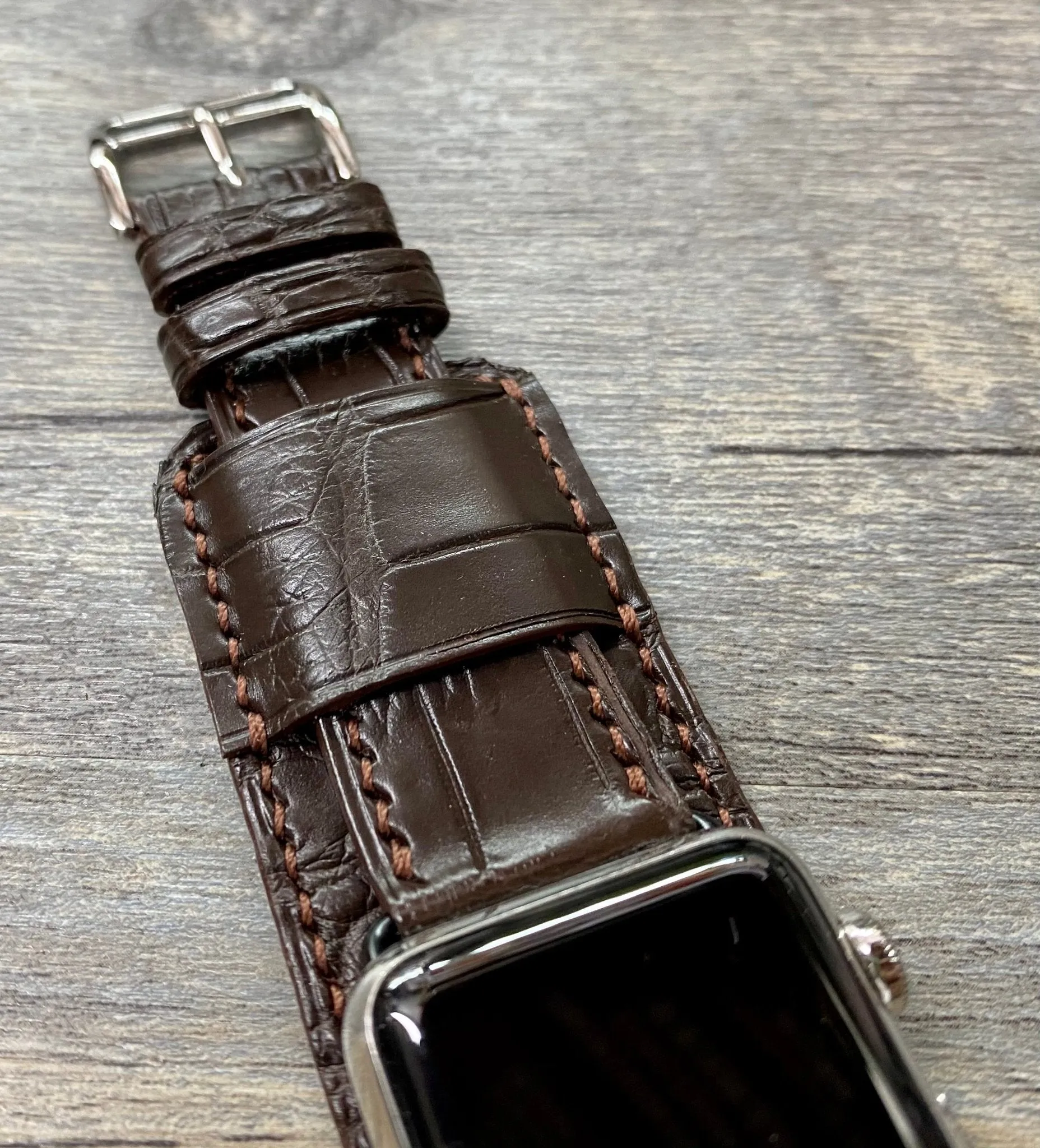 Apple Watch Band 40mm Series 6, Apple Watch Straps, iWatch Brown Watch Straps, Apple Watch 44mm, 42mm, Apple Watch Cuff Band, Smart watch Band for Apple, Personalise Gift idea