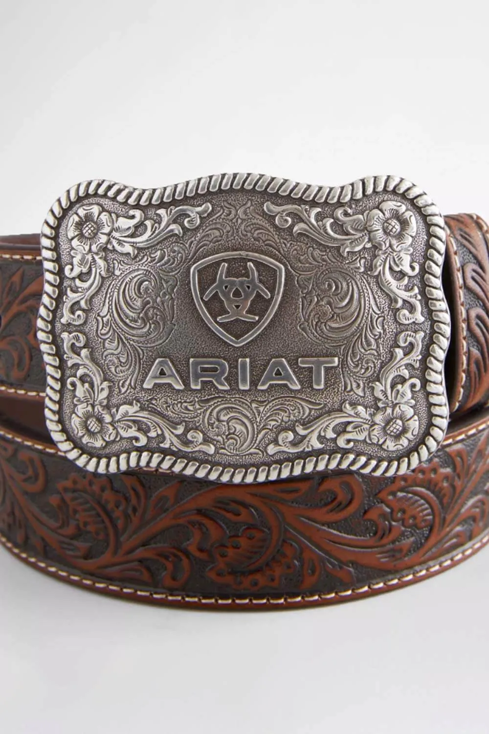 Ariat Embossed Leather Belt for Men in Brown | A1020467- TAN