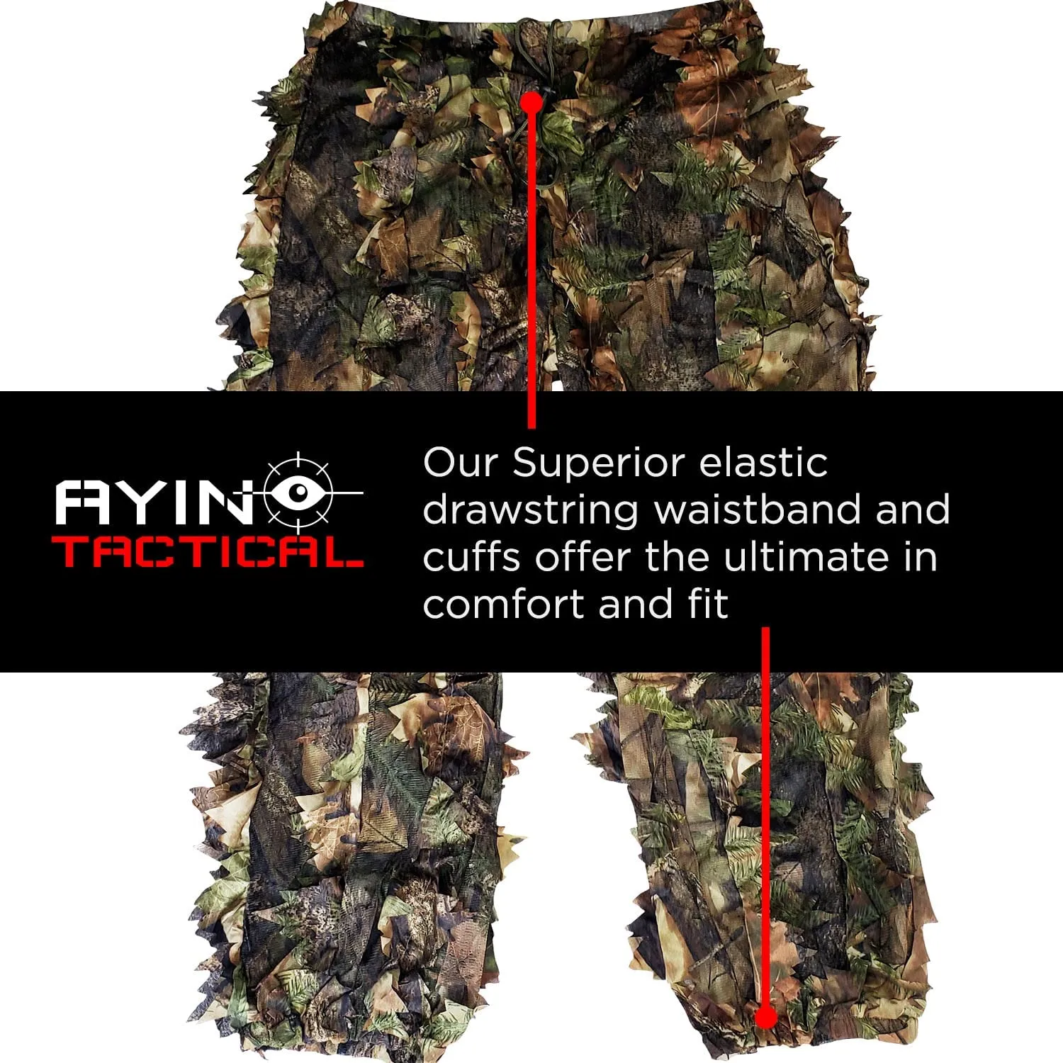 AYIN Ghillie Suit for Men, Hunting Suits for Men, 3D Leaf Bush Ghillie Suit Camo for Turkey Hunting, Woodland Gilly Suits, Hooded Gillies for Men or Youth Camo Hunting Suits (Autumn Brown)