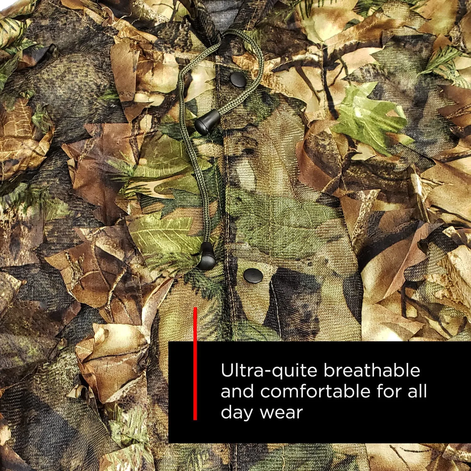 AYIN Ghillie Suit for Men, Hunting Suits for Men, 3D Leaf Bush Ghillie Suit Camo for Turkey Hunting, Woodland Gilly Suits, Hooded Gillies for Men or Youth Camo Hunting Suits (Autumn Brown)