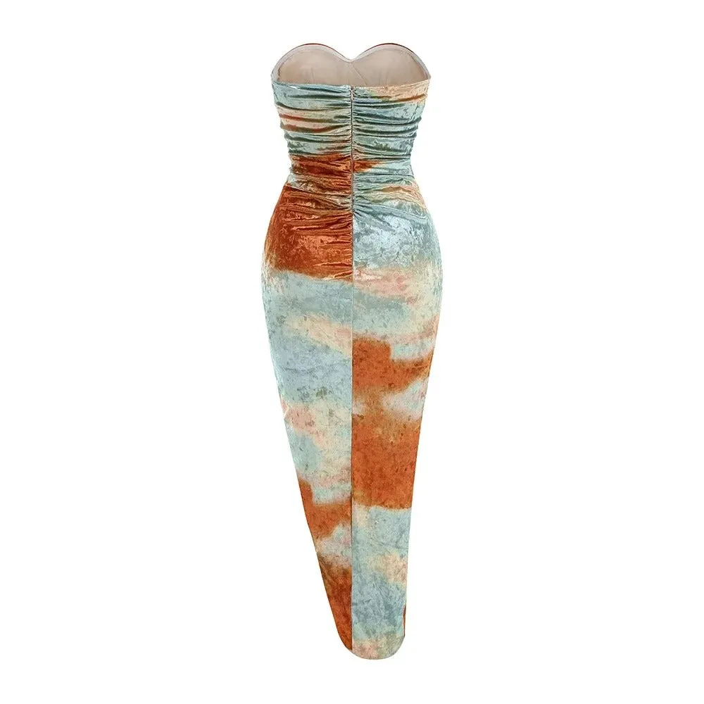 Ayleen Strapless Tie Dye Dress