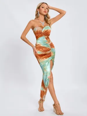 Ayleen Strapless Tie Dye Dress