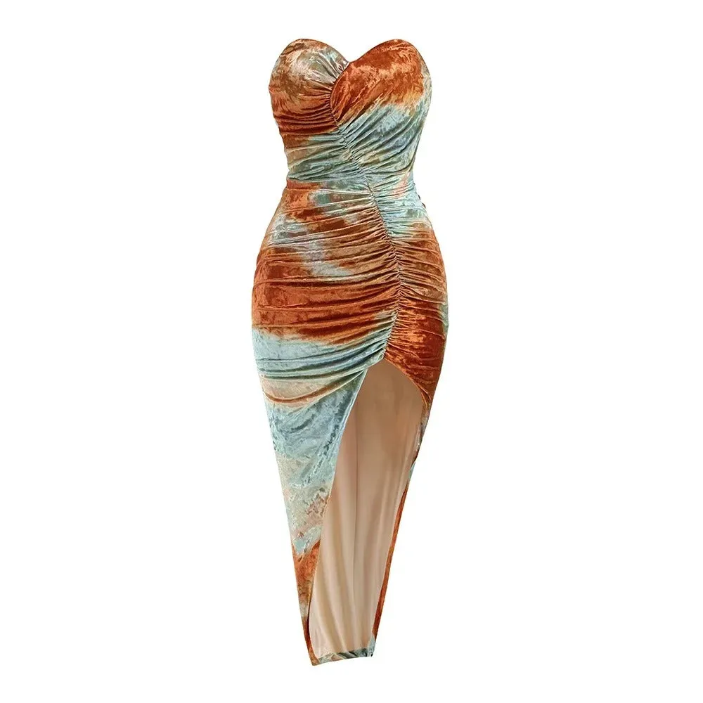 Ayleen Strapless Tie Dye Dress