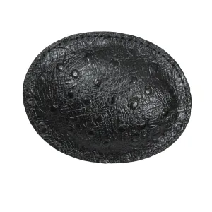 B-10B  Ostrich Embossed Buckle - Black
