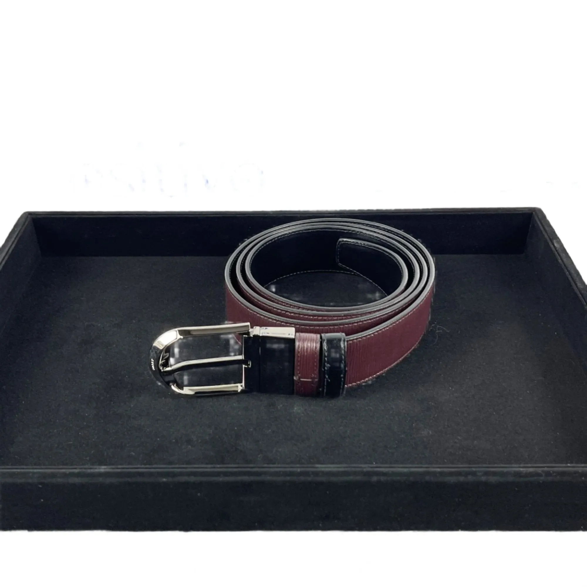 Bally Deming Prune Leather Adjustable/Reversible Belt