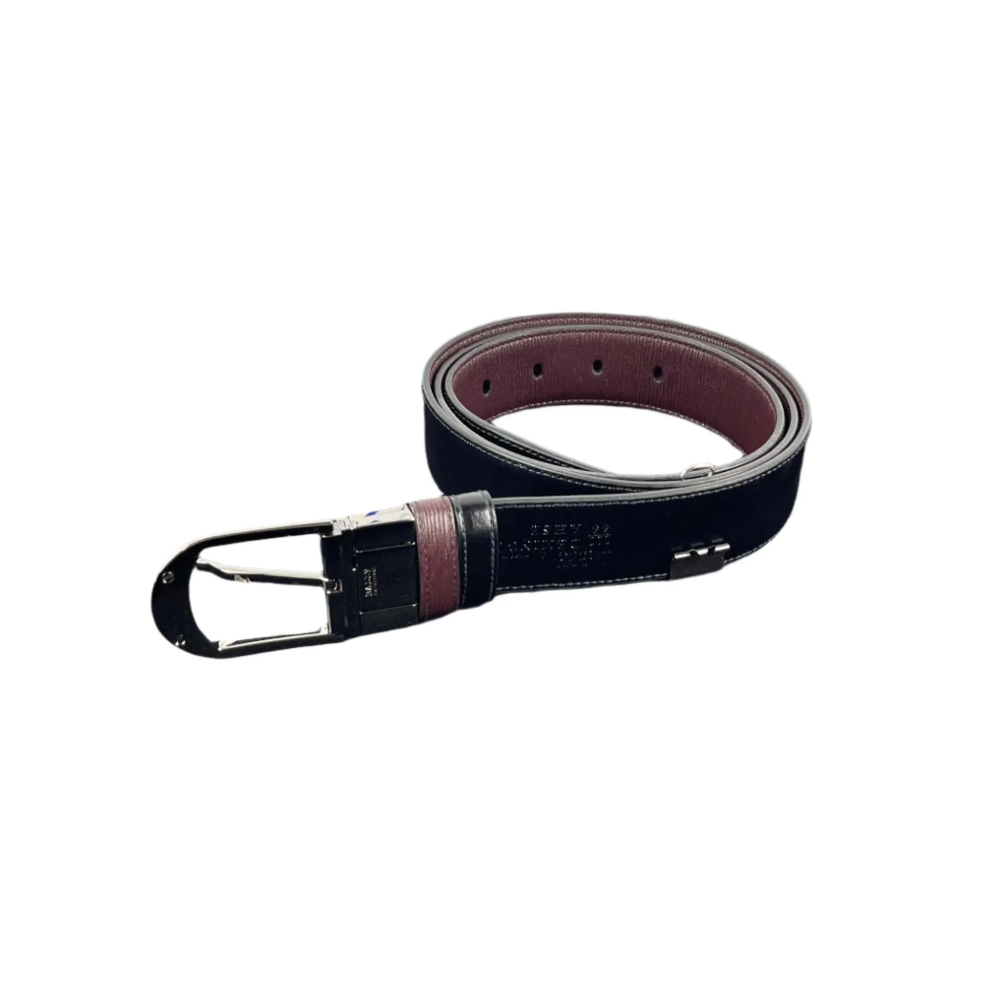 Bally Deming Prune Leather Adjustable/Reversible Belt