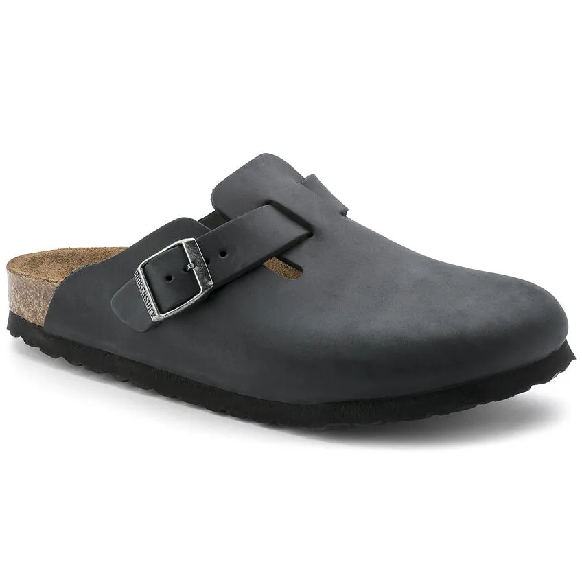 Birkenstock Boston Oiled Leather Regular Fit Black