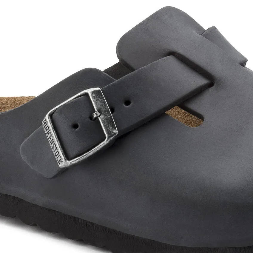 Birkenstock Boston Oiled Leather Regular Fit Black