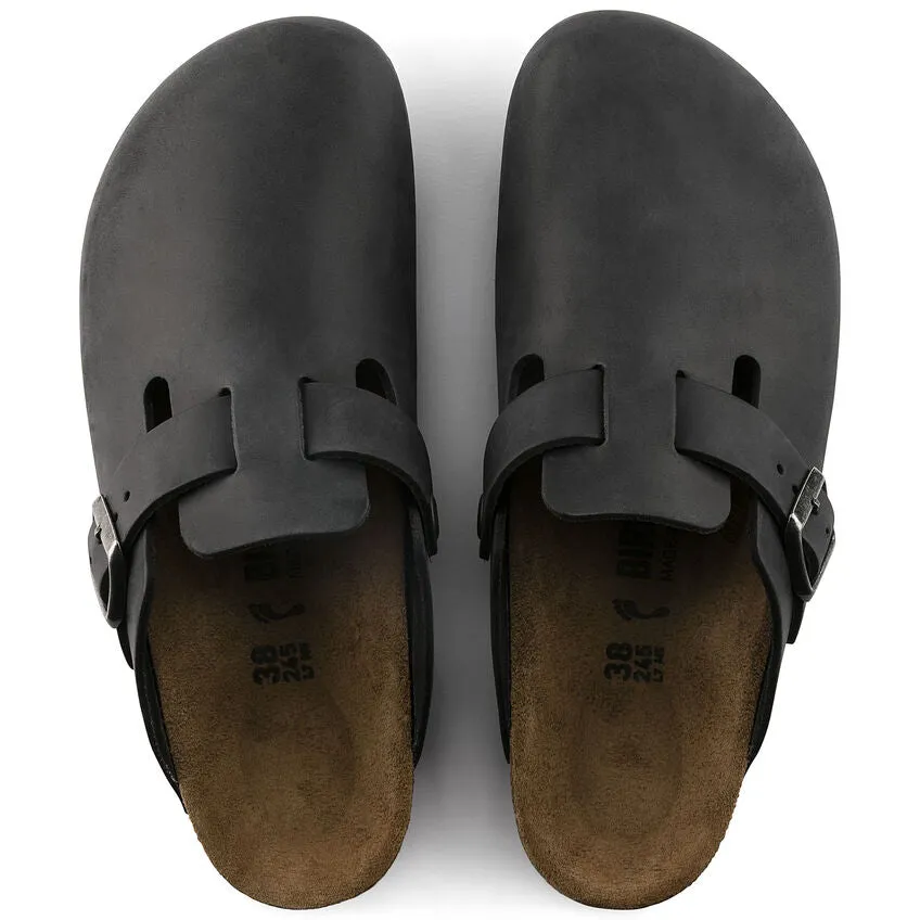 Birkenstock Boston Oiled Leather Regular Fit Black
