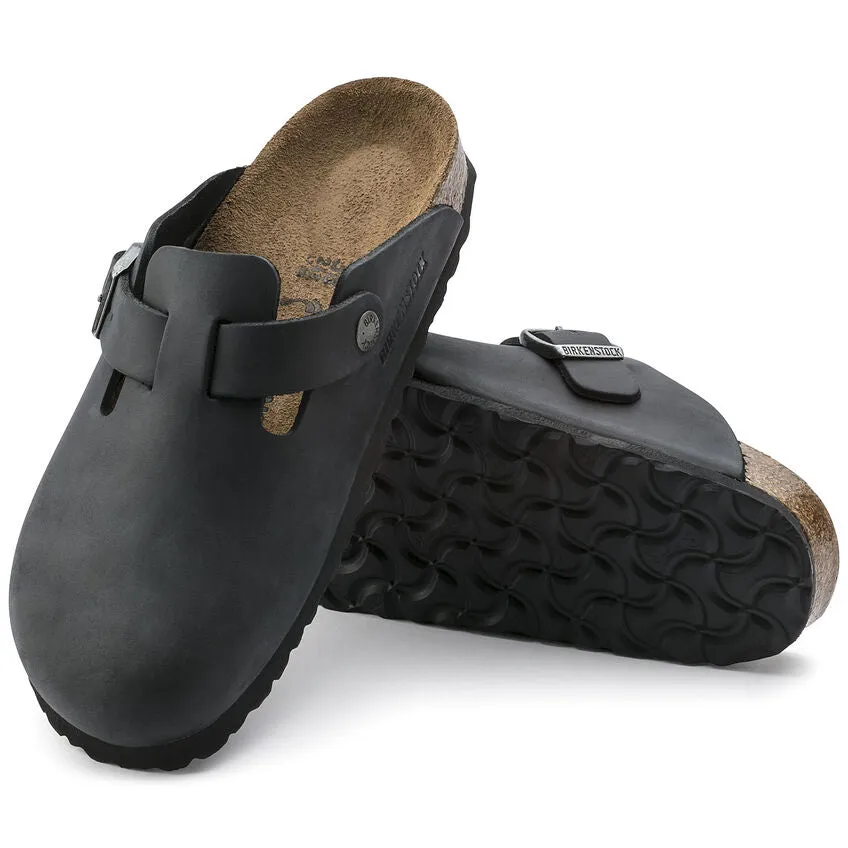 Birkenstock Boston Oiled Leather Regular Fit Black