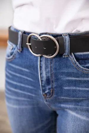 Black Double Ring Buckle Belt