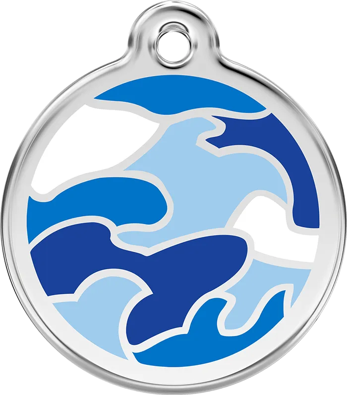 Blue Camouflage ID Tag