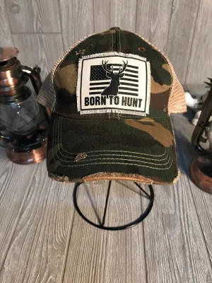 Born to Hunt camo vintage hat