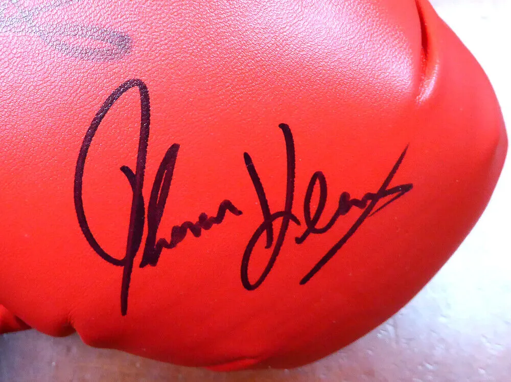 BOXING GREATS AUTOGRAPHED GLOVE 3 SIGS LEONARD, HEARNS & DURAN LH PSA/DNA 113695