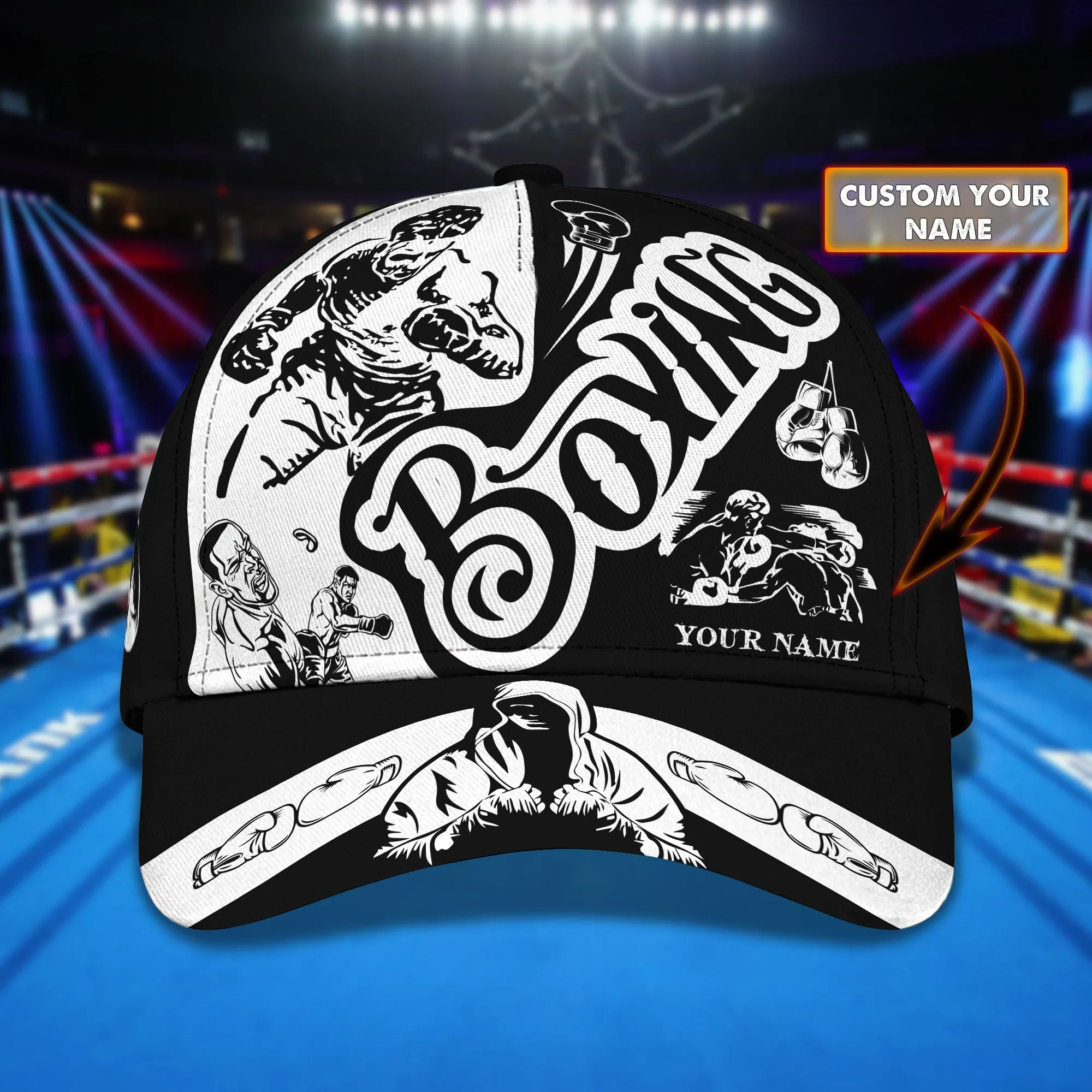 Boxing- Personalized Name Cap -Loop- Hd98 78