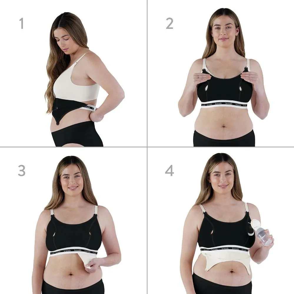 Bravado Clip & Pump Hands-Free Nursing Bra Accessory 2.0 (Black)