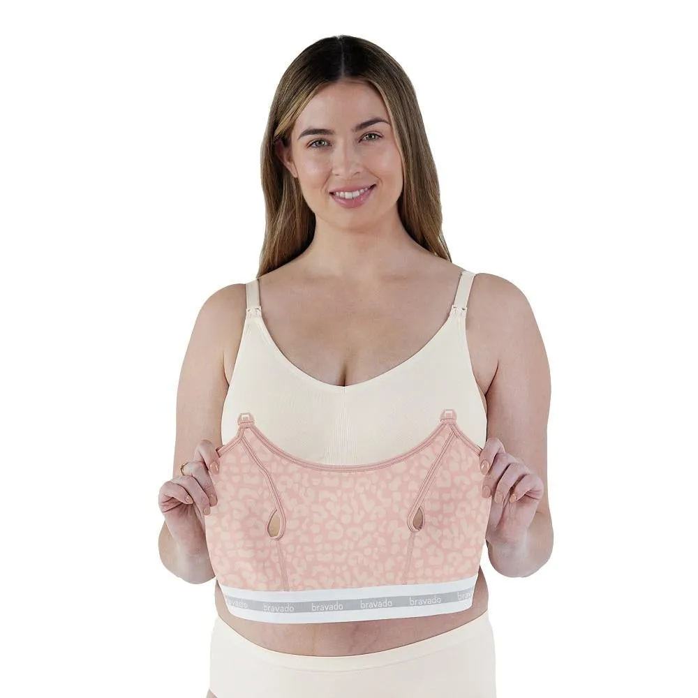 Bravado Clip & Pump Hands-Free Nursing Bra Accessory 2.0 (Pink Leopard)