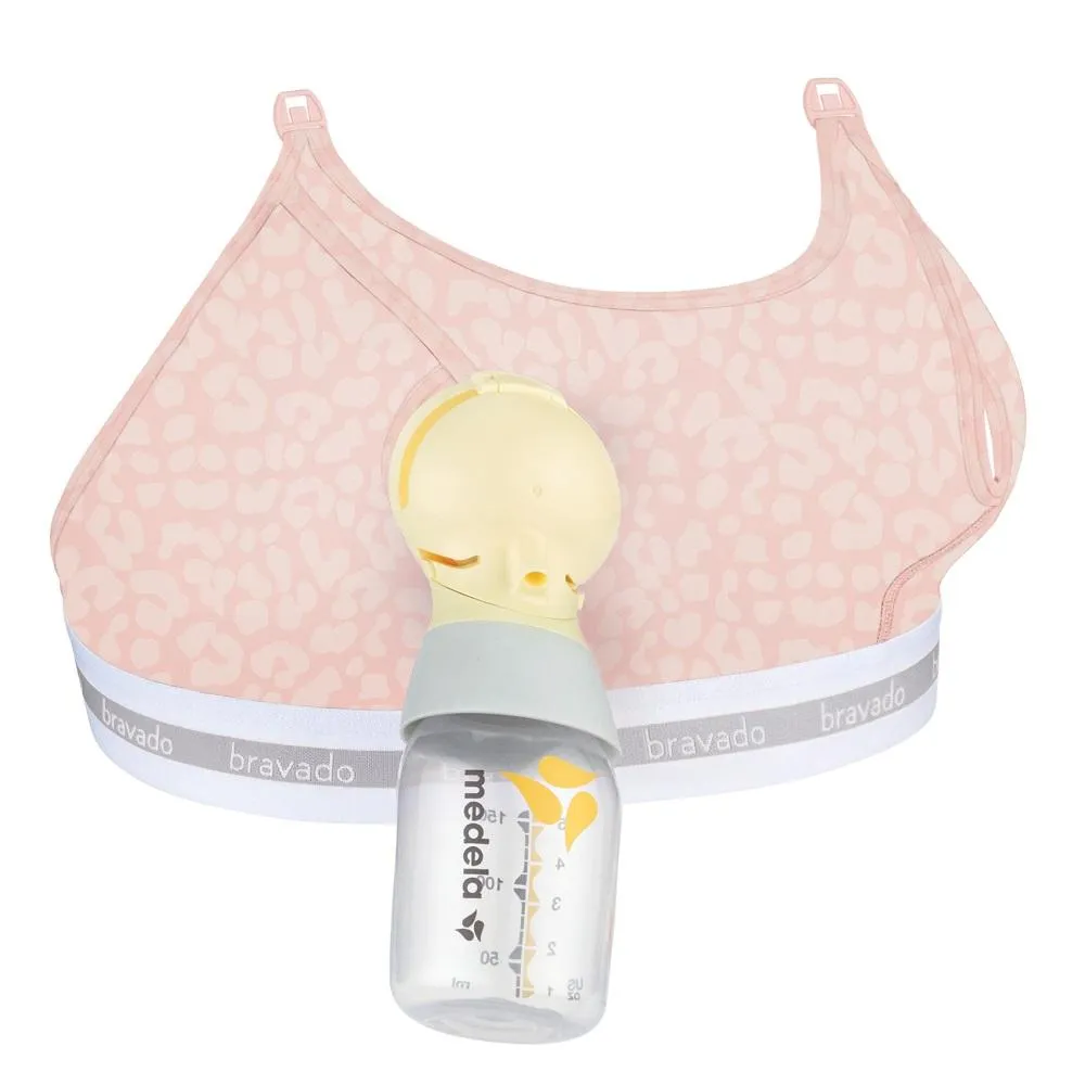 Bravado Clip & Pump Hands-Free Nursing Bra Accessory 2.0 (Pink Leopard)